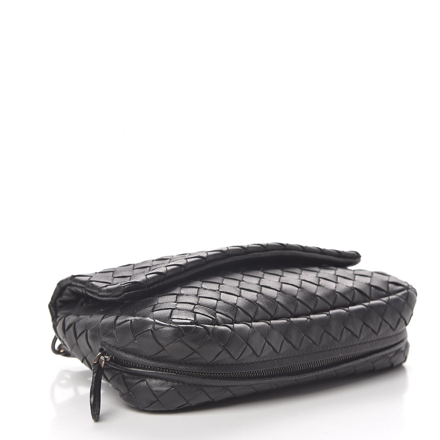 Nappa Intrecciato Small Chain Crossbody Black
