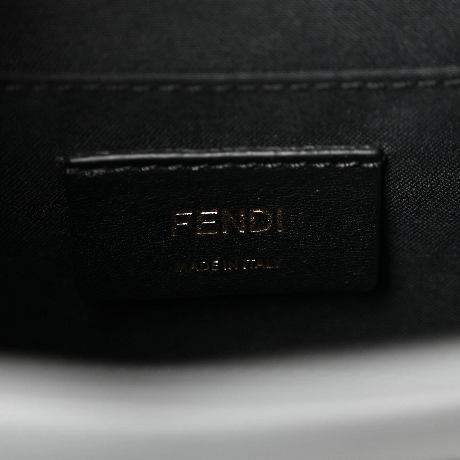 Fendi Glazed Fabric Vitello Century F is Fendi FF 1974 Stamp Patch Camera Case Mogano Panna Black 6 of 10