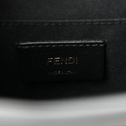 Fendi Glazed Fabric Vitello Century F is Fendi FF 1974 Stamp Patch Camera Case Mogano Panna Black 6 of 10