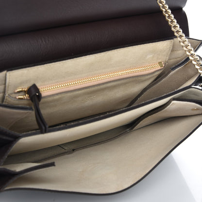Chloe Calfskin Suede Medium Faye Shoulder Bag Carbon Brown 5 of 7