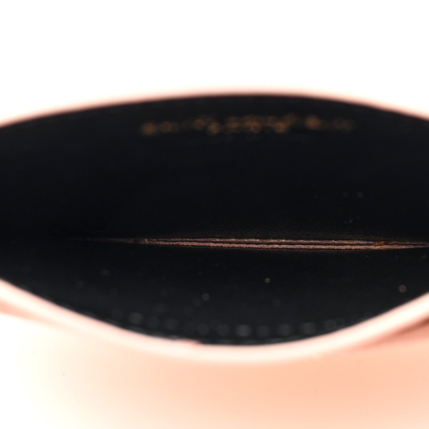 Saint Laurent Grain De Poudre Matelasse Chevron Monogram Credit Card Case Pale Pink 5 of 7