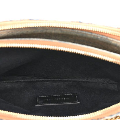 Saint Laurent Suede Denim Quilted Mini Becky Double Zip Bag Blue Cinnamon 5 of 15