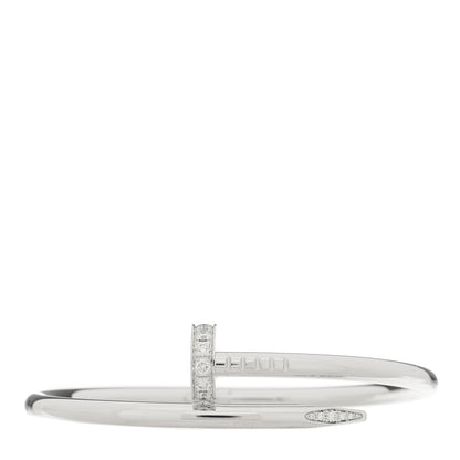 Cartier 18K White Gold Diamond Juste Un Clou Bracelet 15 1 of 3