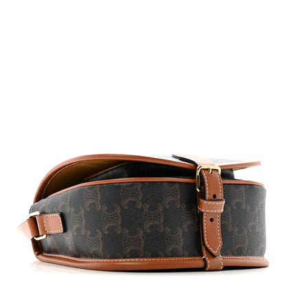 Celine Triomphe Canvas Medium Folco Bag Tan 4 of 11