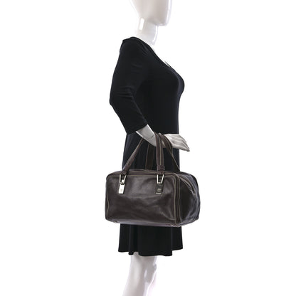 Chanel Deerskin Stitched Medium Bowler Brown 2 of 11
