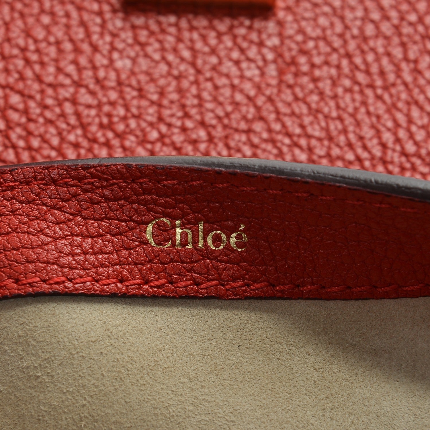 Chloe Grained Calfskin Drew Folded Clutch Red 8 of 9