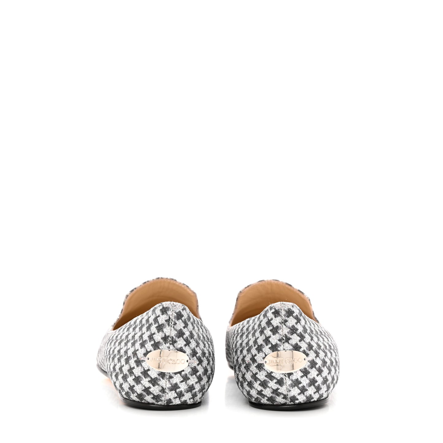 Glitter Houndstooth Wheel Weekend Slipper 38 Black Silver
