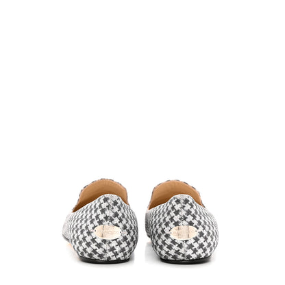 Jimmy Choo Glitter Houndstooth Wheel Weekend Slipper 38 Black Silver 5 of 13