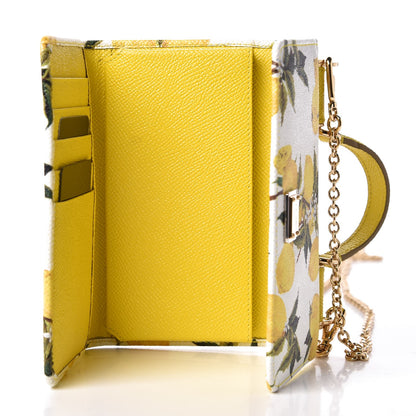 Dolce & Gabbana Dauphine Lemon Print Wallet On Chain Yellow White 5 of 9