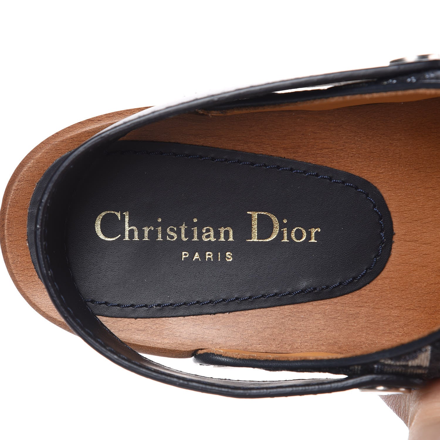Christian Dior Canvas Oblique Diorquake 20mm Slingback Clogs 40 Deep Blue 6 of 9