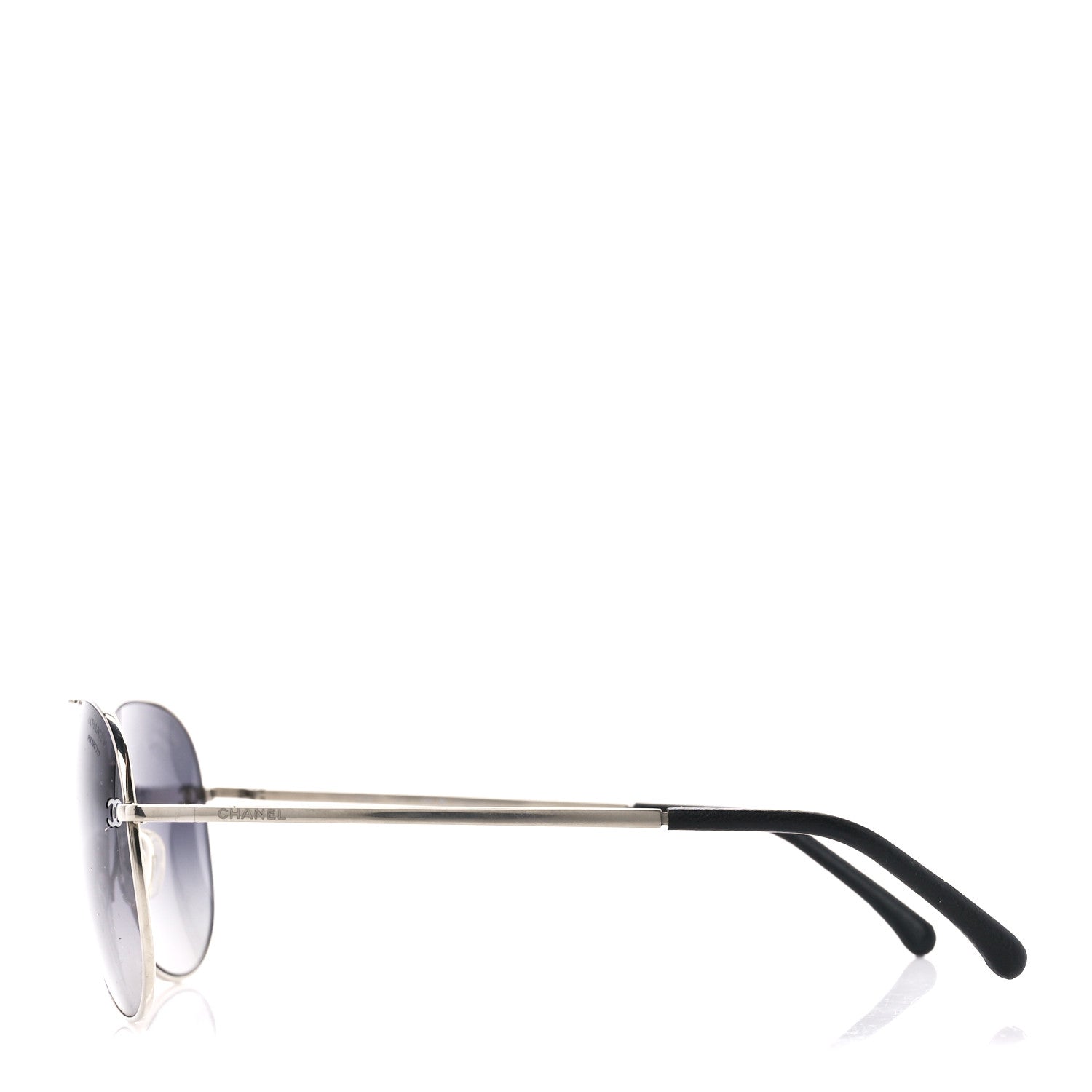 Chanel Metal Polarized CC Aviator Sunglasses 4189-T-Q Silver 3 of 8