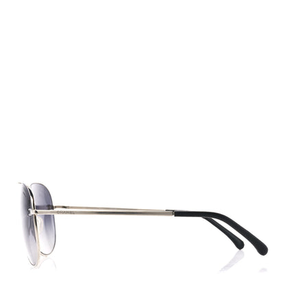 Chanel Metal Polarized CC Aviator Sunglasses 4189-T-Q Silver 3 of 8
