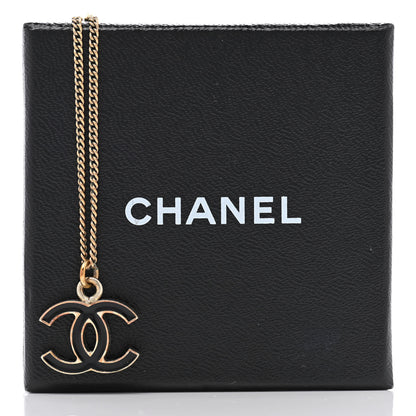 Chanel Metal Enamel CC Chain Necklace Gold Black 7 of 7