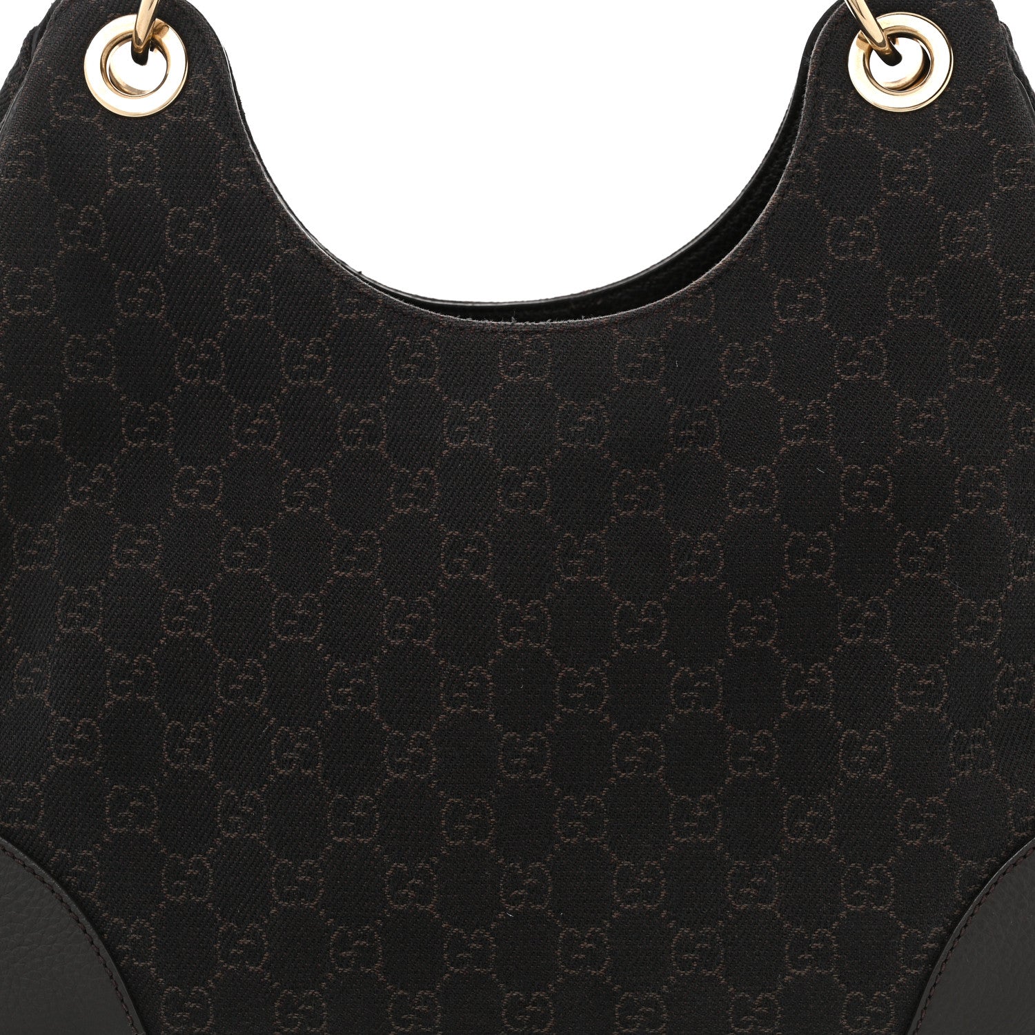Gucci Denim Monogram Hobo Brown 8 of 10