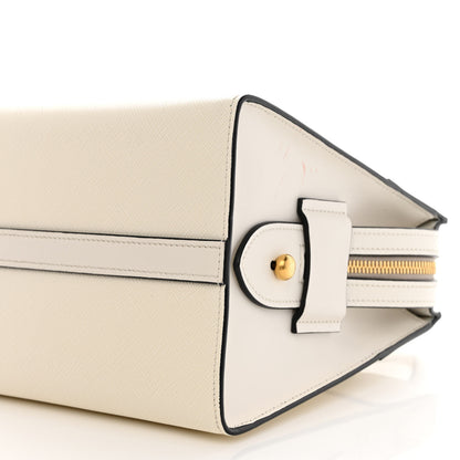 Prada Saffiano City Calfskin Bibliothèque Top Handle White 9 of 13