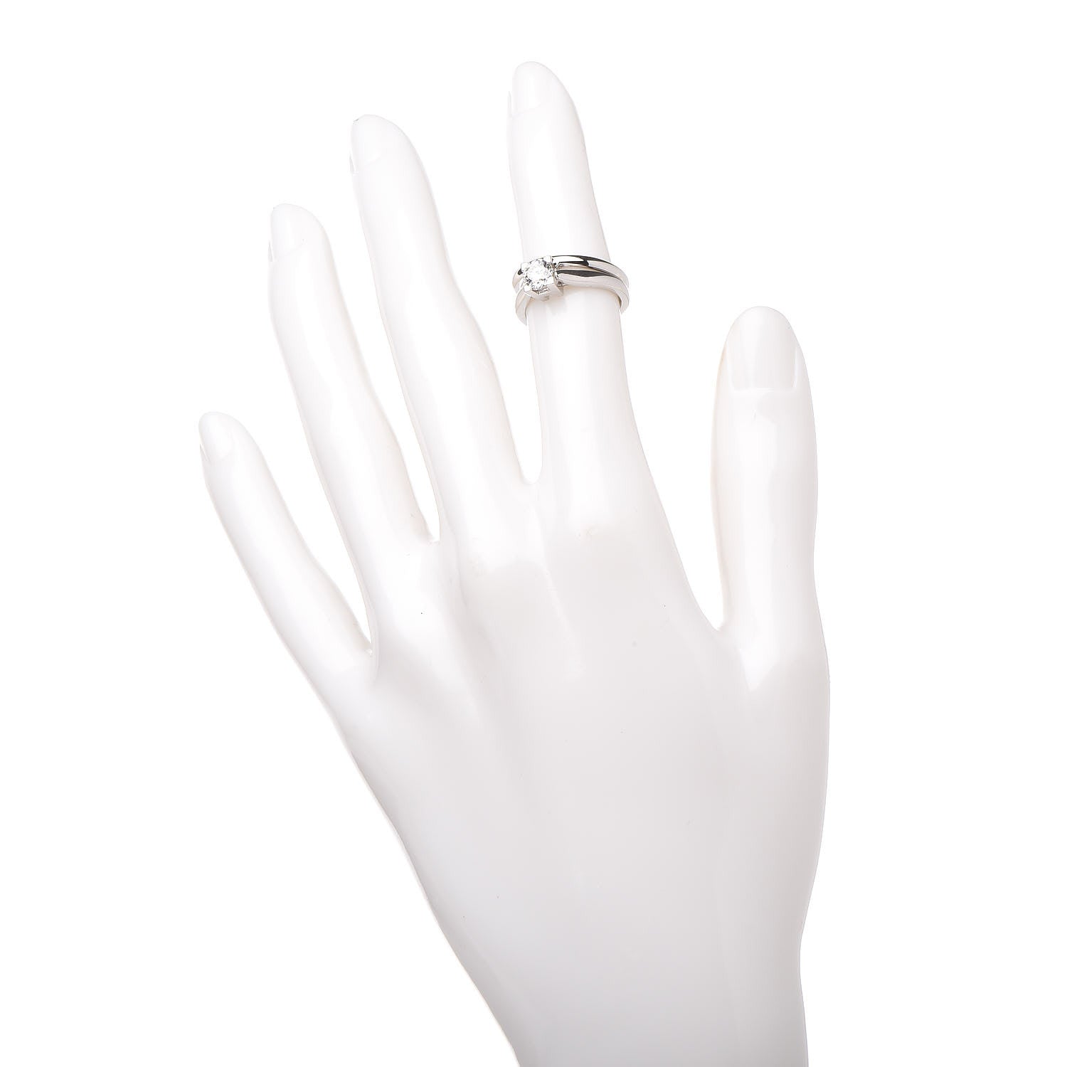 Harry Winston Platinum Diamond .51ct HW Logo Engagement Set Ring 47 4 2 of 8