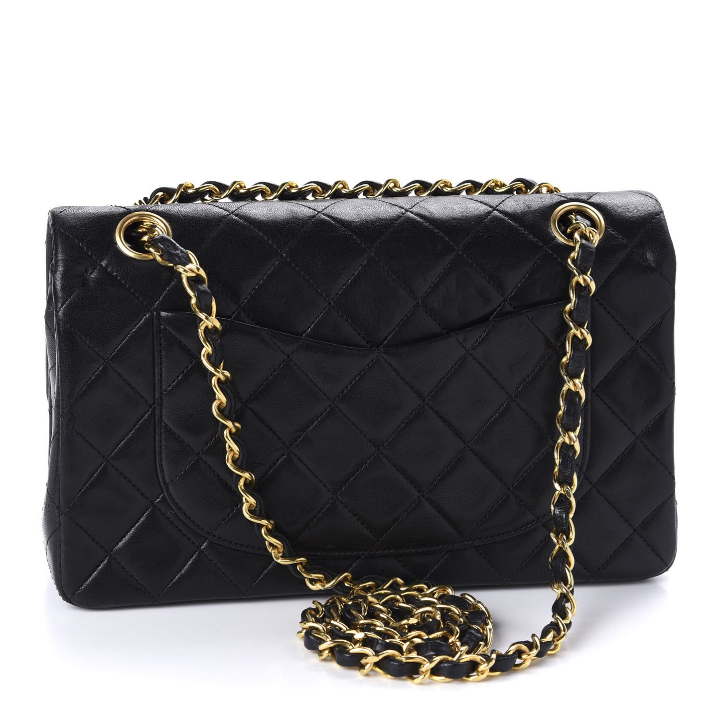 Lambskin Quilted Small Double Flap Black