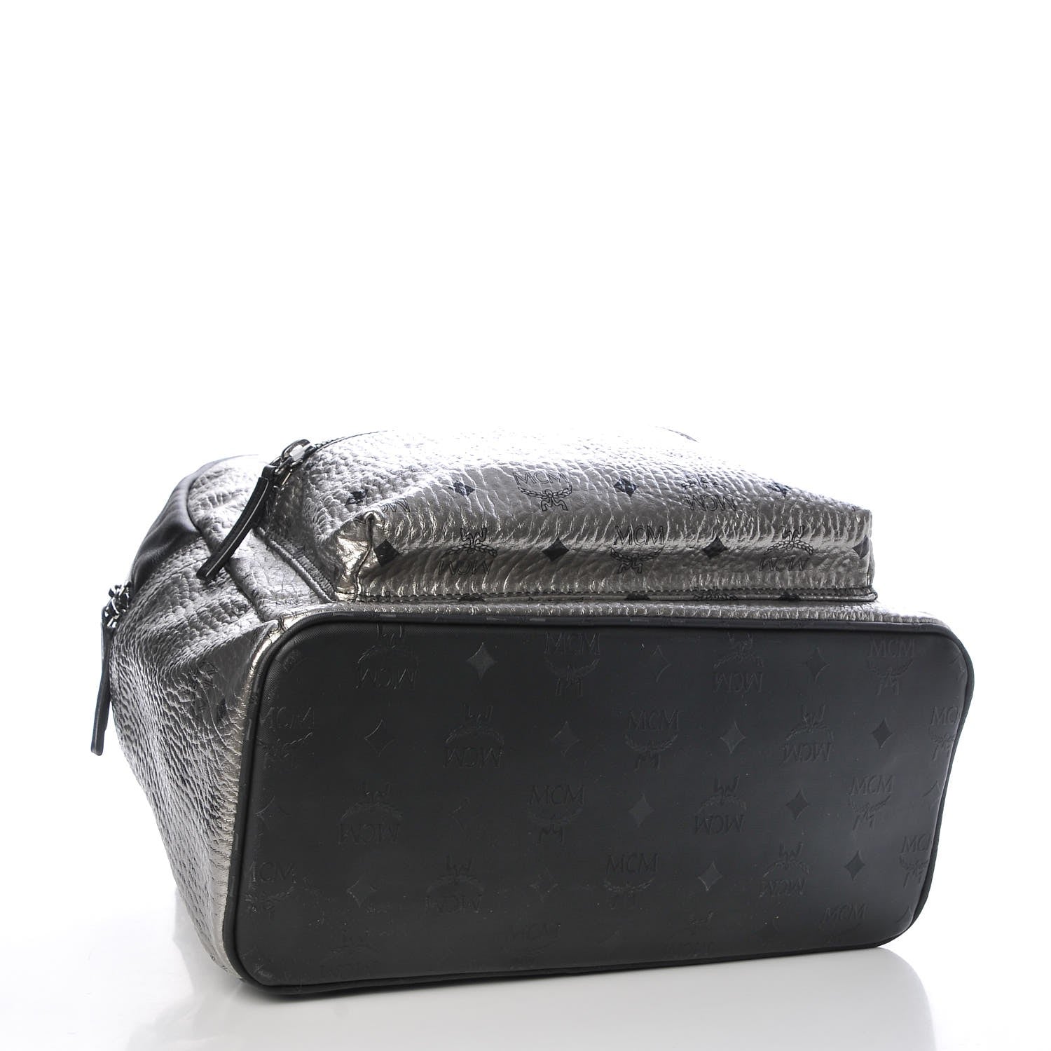 MCM Metallic Visetos Medium Stark Backpack Silver Black 4 of 12