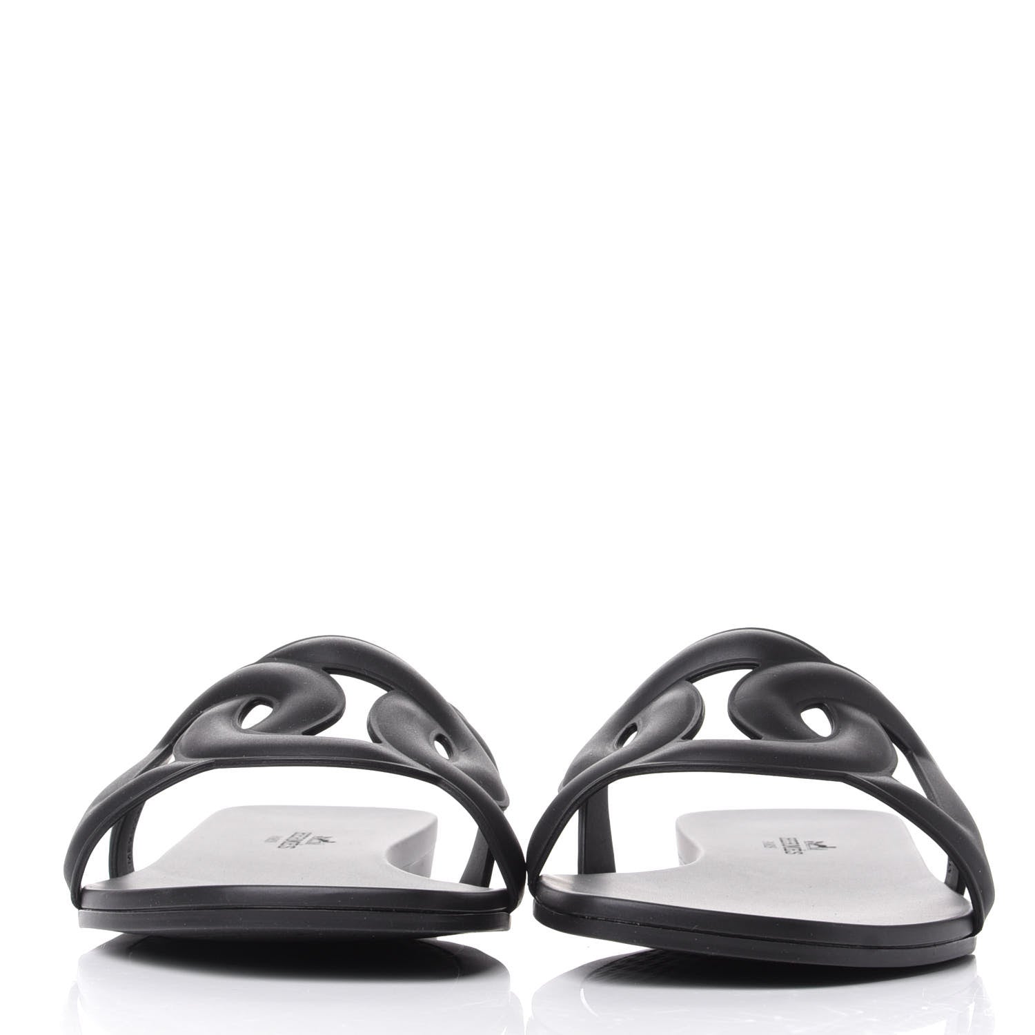Hermes Rubber Aloha Sandals 39 Black 2 of 10