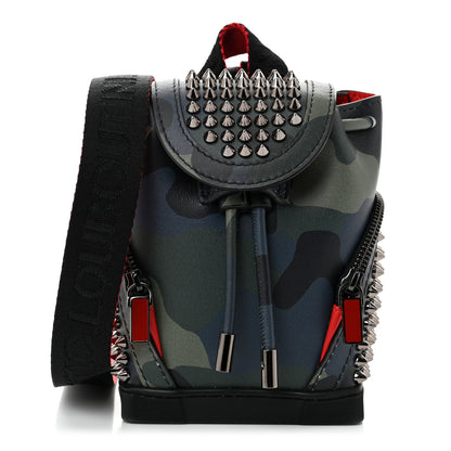 Christian Louboutin Calfskin Spiked Camouflage Mini Explorafunk Keyring Bag Multicolor 1 of 9
