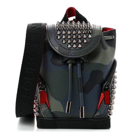 Calfskin Spiked Camouflage Mini Explorafunk Keyring Bag Multicolor