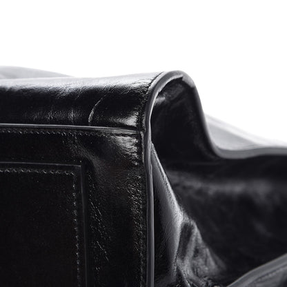 Saint Laurent Cracked Shiny Calfskin Medium Souple Sac De Jour Duffle Black 12 of 13