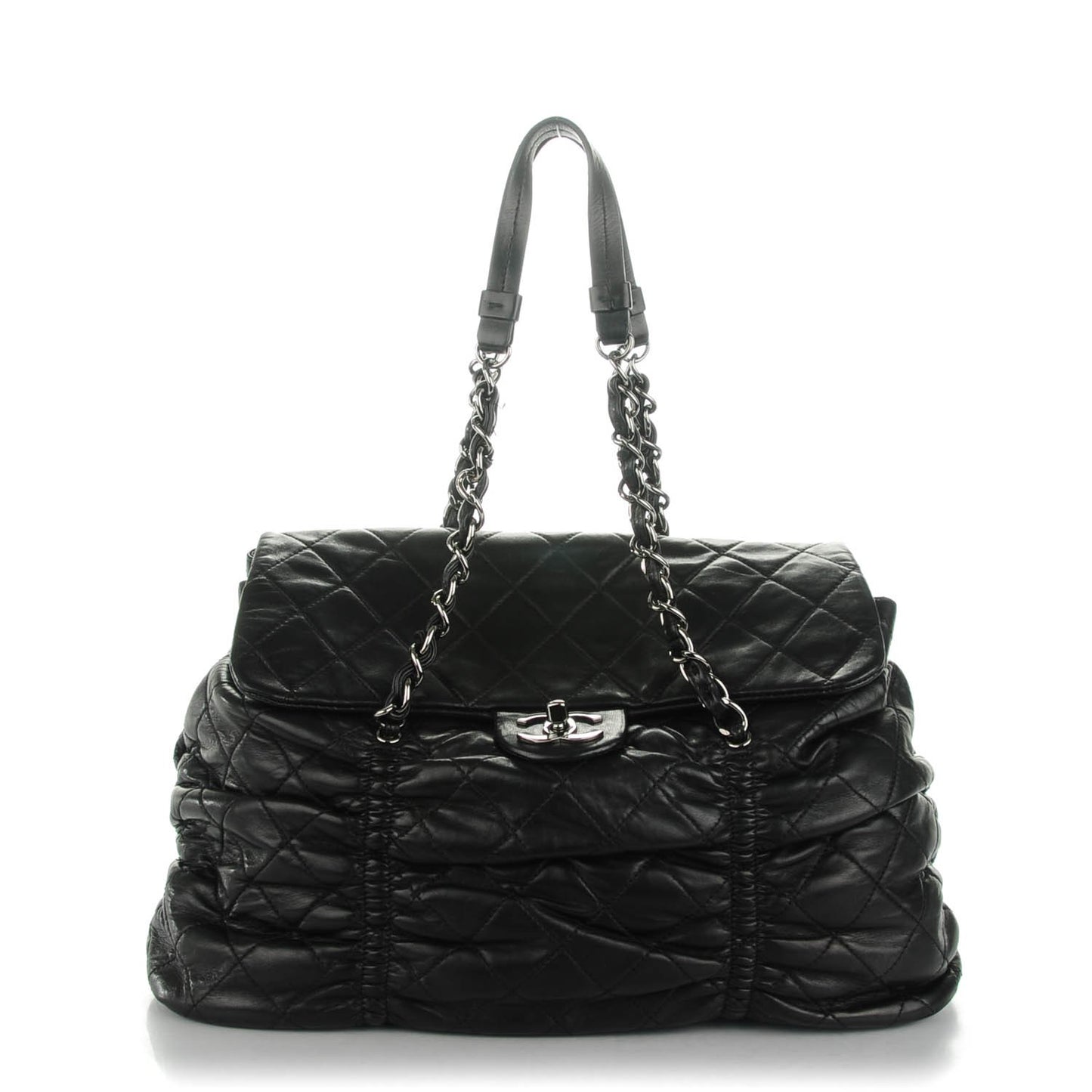 Lambskin Quilted Sharpei Flap Black