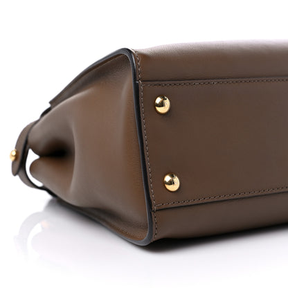Fendi Vitello Seta Fabric Jacquard Pequin Medium Peekaboo Iconic Satchel Foresta Tobacco 8 of 9