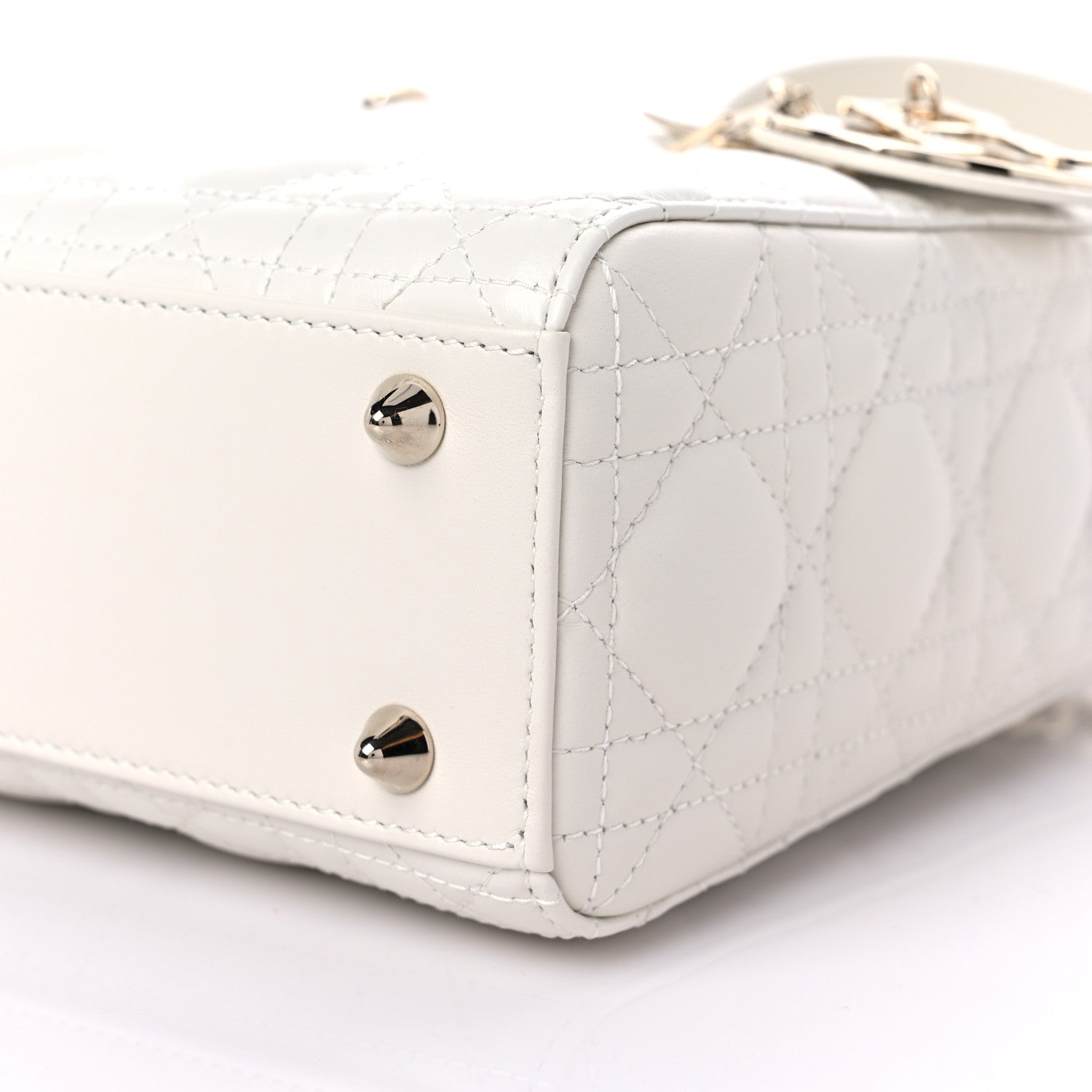 Christian Dior Lambskin Cannage Small Lady Dior White 8 of 9