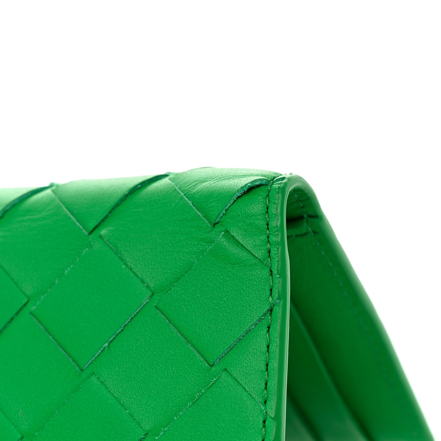 Calfskin Intrecciato Flap Card Case Parakeet