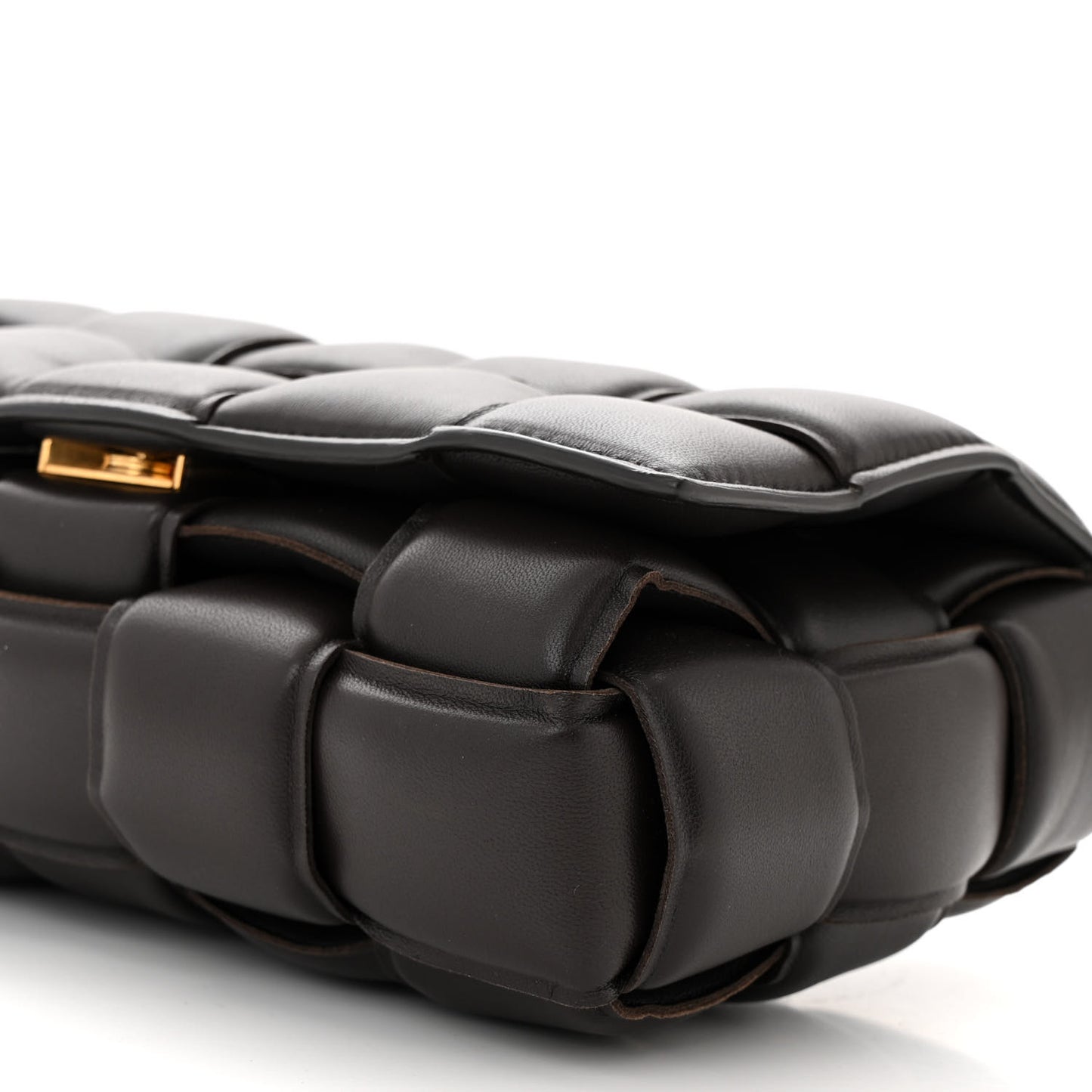 Nappa Maxi Intreccio Padded Cassette Crossbody Bag Fondente