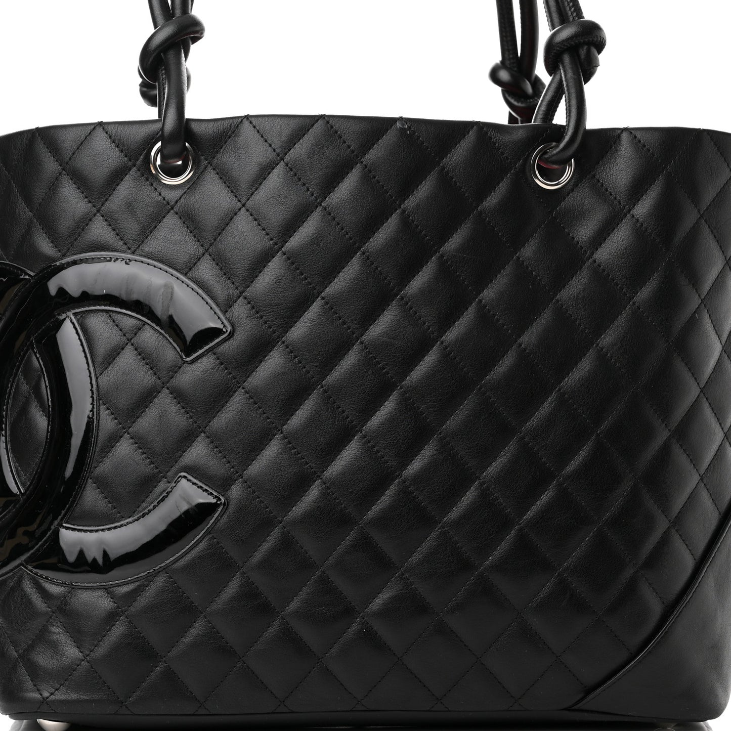 Calfskin Quilted Large Cambon Tote Black