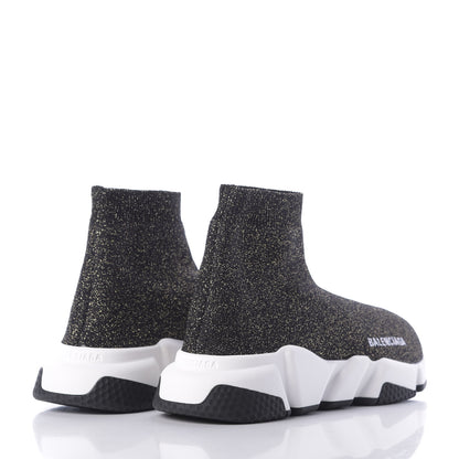 Balenciaga Knit Metal Womens Speed Sneakers 37 Black Gold 4 of 9