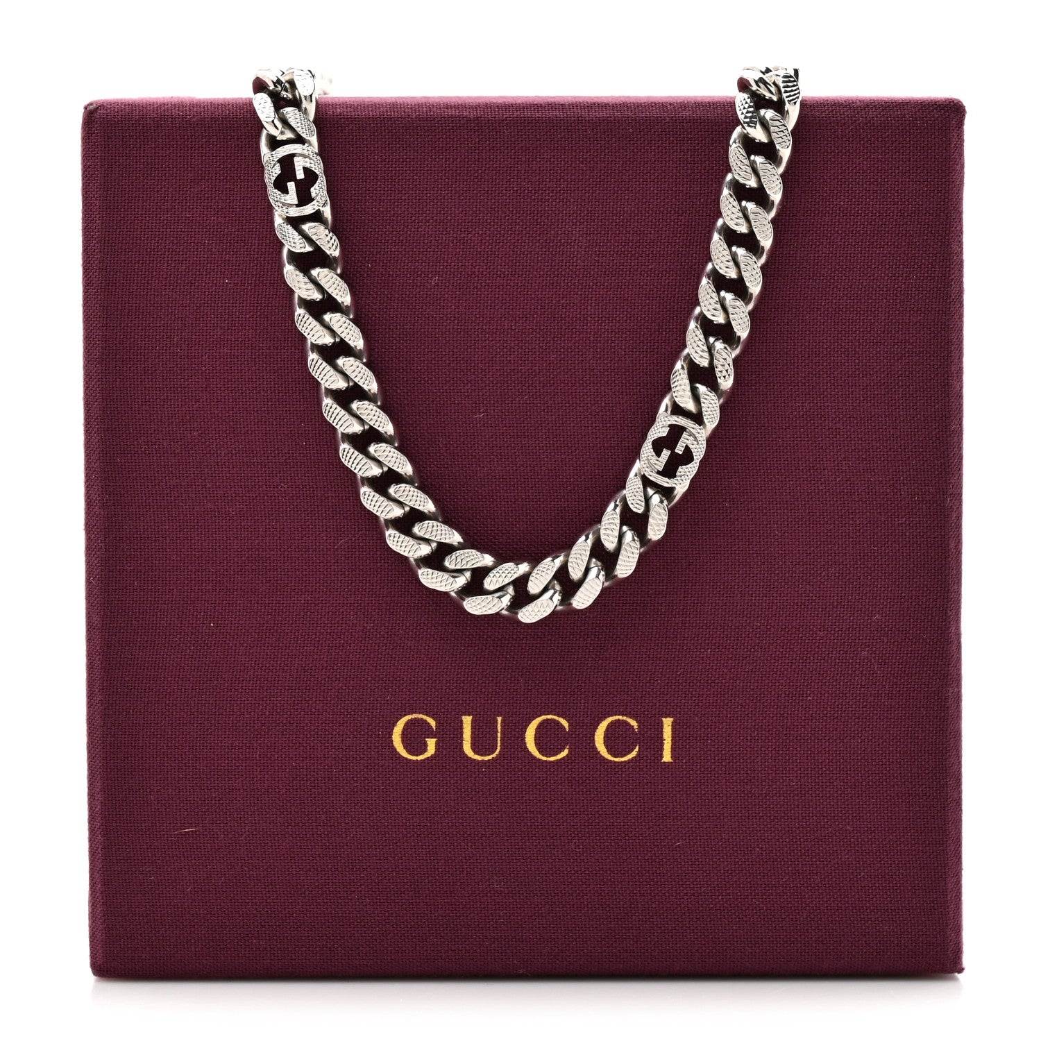 Gucci Palladium Interlocking G Gurmette Chain Necklace Silver 5 of 5