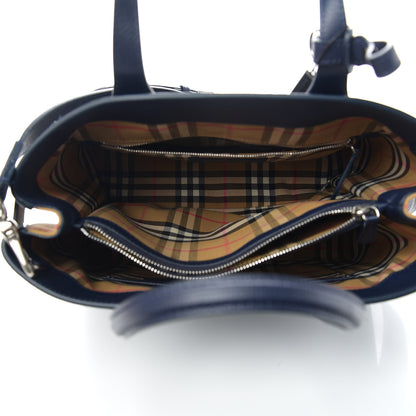 Burberry Derby Calfskin Vintage Check Medium Banner Tote Regency Blue 4 of 10