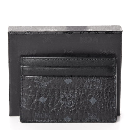 MCM Calfskin Visetos Mini Card Case Black 8 of 8