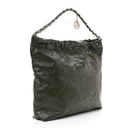 Chanel Shiny Calfskin Quilted Chanel 22 Khaki 4 of 13