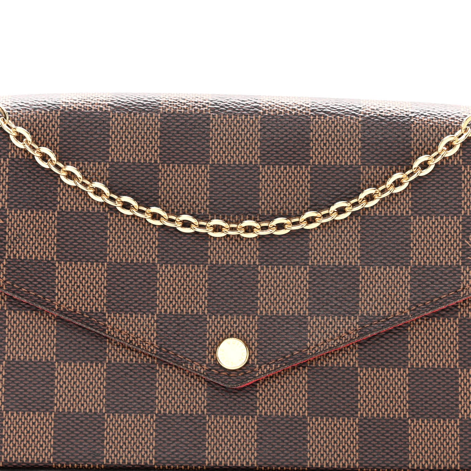 Louis Vuitton Damier Ebene Pochette Felicie Chain Wallet 7 of 9