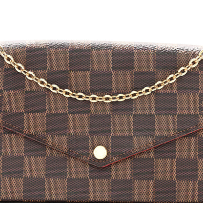 Louis Vuitton Damier Ebene Pochette Felicie Chain Wallet 7 of 9