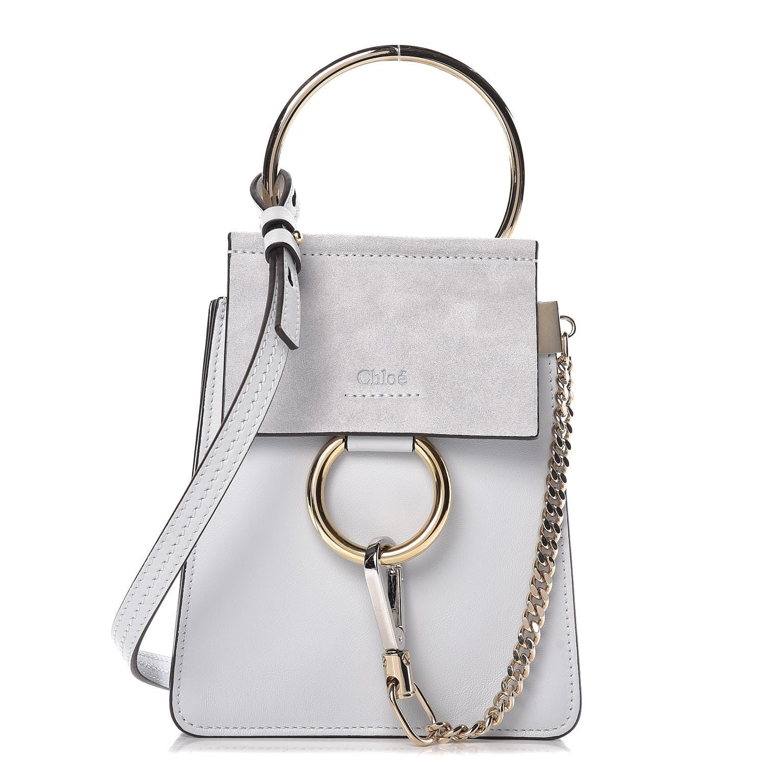 Chloe Suede Calfskin Mini Faye Bracelet Bag Light Cloud 1 of 6