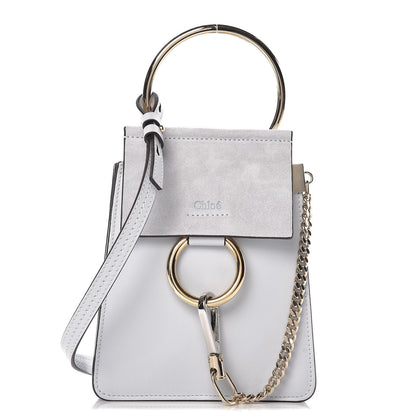 Chloe Suede Calfskin Mini Faye Bracelet Bag Light Cloud 1 of 6