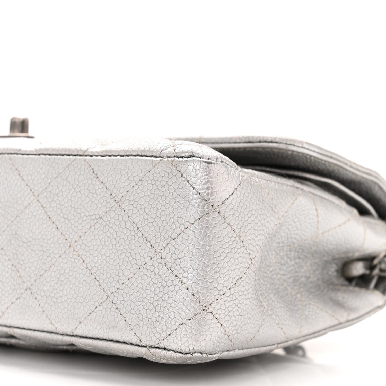 Chanel Metallic Caviar Quilted Medium Double Flap Silver 10 of 10