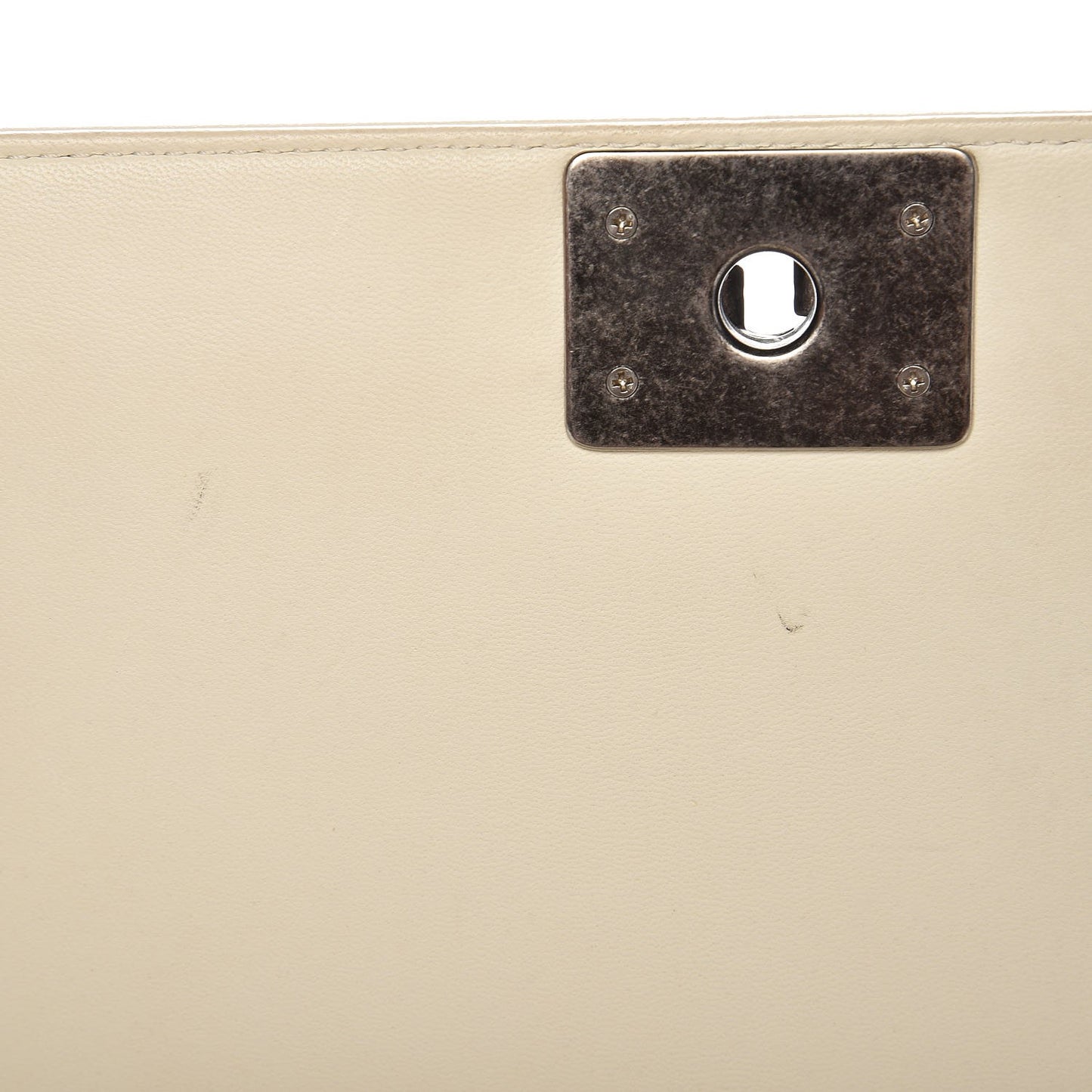 Lambskin Quilted Large Boy Flap Black White