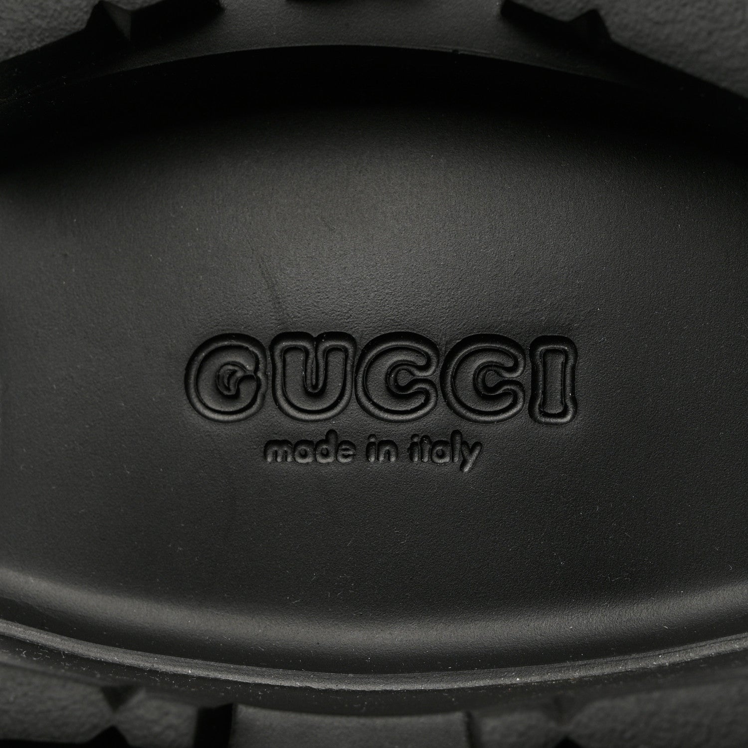 Gucci Rubber GG Monogram Perforated Elea Platform 55mm Lug Sole Sandals 39 Black 8 of 9