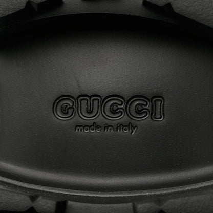 Gucci Rubber GG Monogram Perforated Elea Platform 55mm Lug Sole Sandals 39 Black 8 of 9