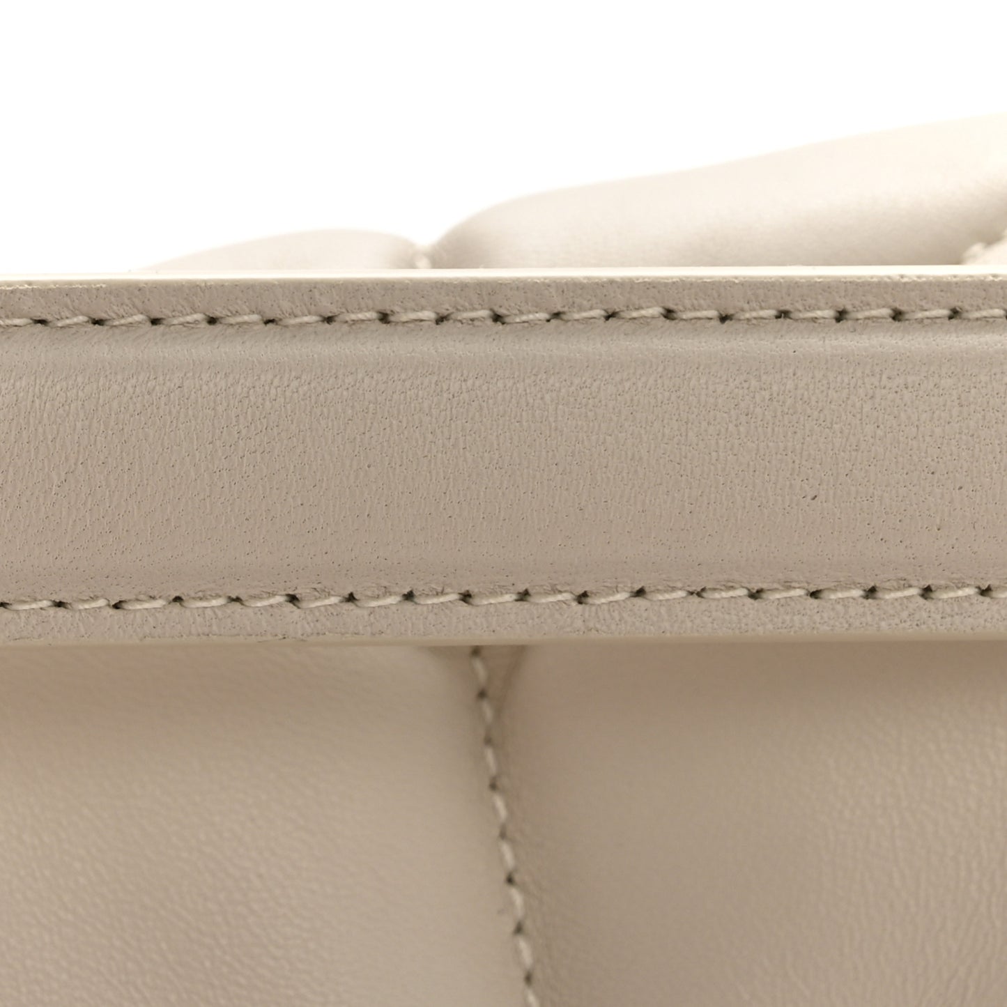 Lambskin Quilted Medium Loulou Puffer Monogram Chain Satchel Crema Soft