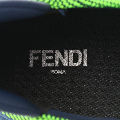 Fendi Jersey Vitello Mens Low Top Sneakers 10 Bora Verde Fluo New Indigo 7 of 8