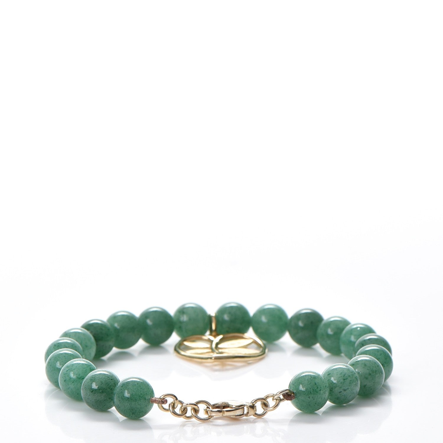 Tiffany 18K Yellow Gold Aventurine Paloma Picasso Villa Paloma Palm Bracelet 4 of 9