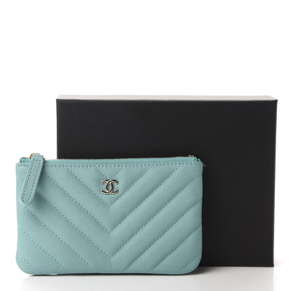 Chanel Caviar Chevron Quilted Small Cosmetic Case Green 8 of 8