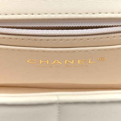 Chanel Lambskin Resin Crystal Square Quilted Monacoco Mini Square Flap White 6 of 9